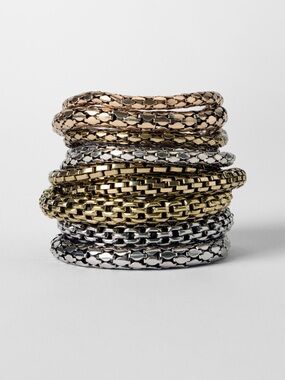 New! Zara x Kate Moss Gold Mixed Metal Bracelet Stack Set (7) NWOT